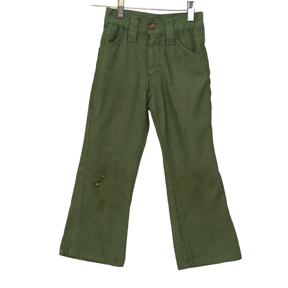 Farah Vintage Child Green Denim Jeans, Mod, 60s 70s, size 7 Slim‎